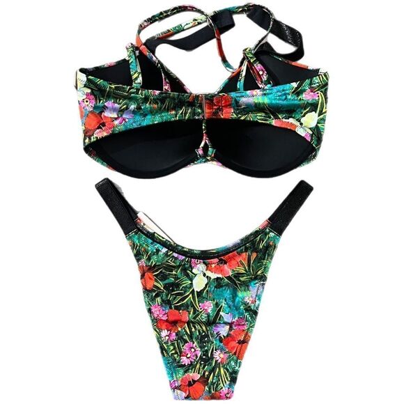 Victorias Secret Swim Set Bombshell Shine Strap Add-2-Cups Push Up Top & bottom - Picture 4 of 4
